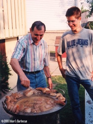 Josip and His Designer Grill - This picture refers to "Biker's Barbecue", page 52.